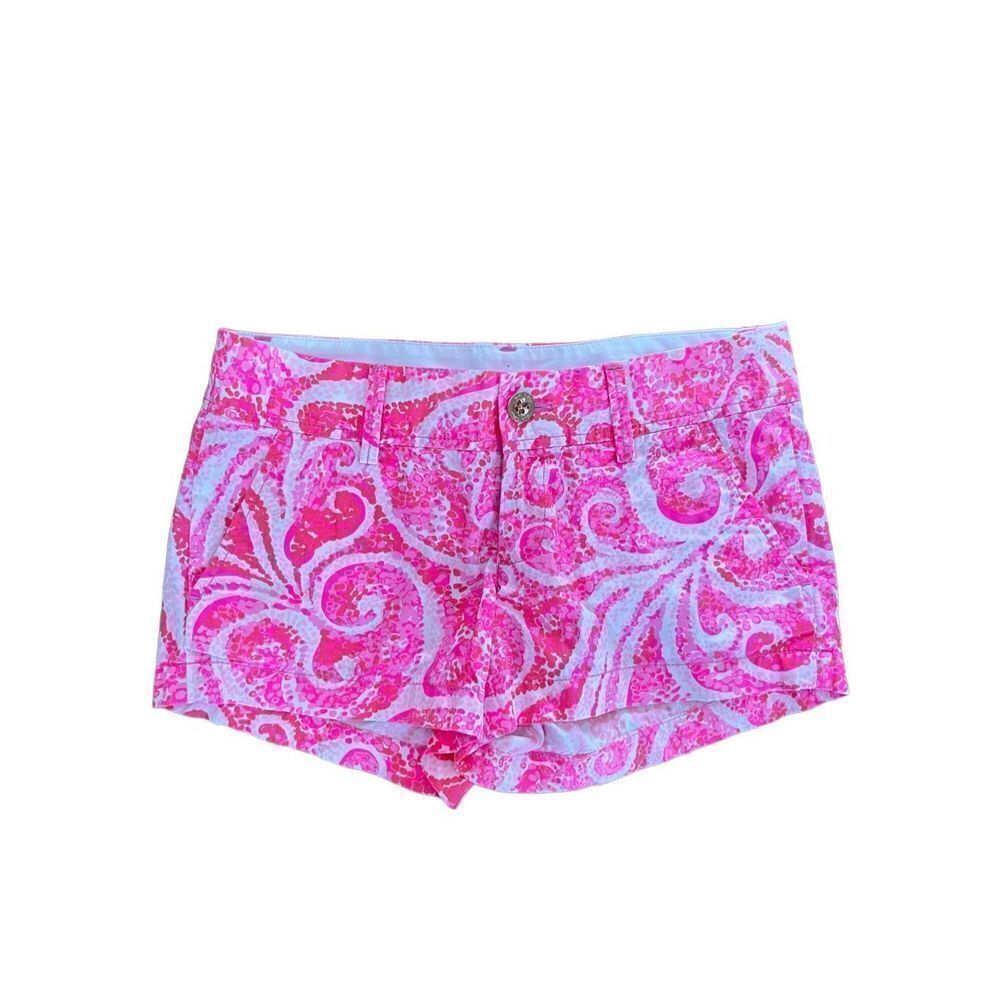 Lilly Pulitzer Womens Pink Cotton  Pout Paisley Print 3″ The Walsh Shorts Size 0